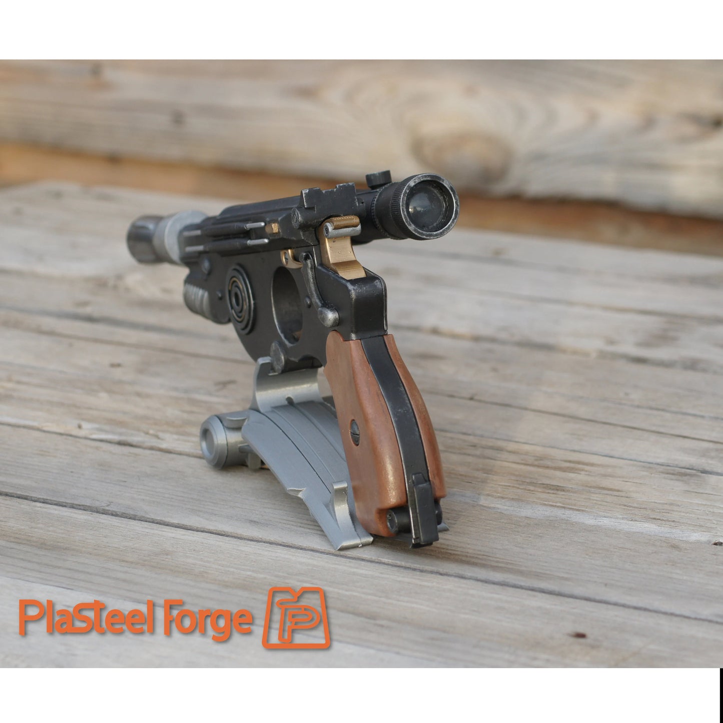 Rear view of 3D printed PAYDAY blaster cosplay prop