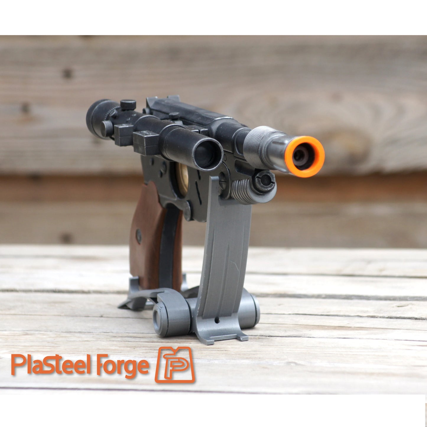 Front view of PAYDAY blaster replica inspired by Star Wars The Old Republic