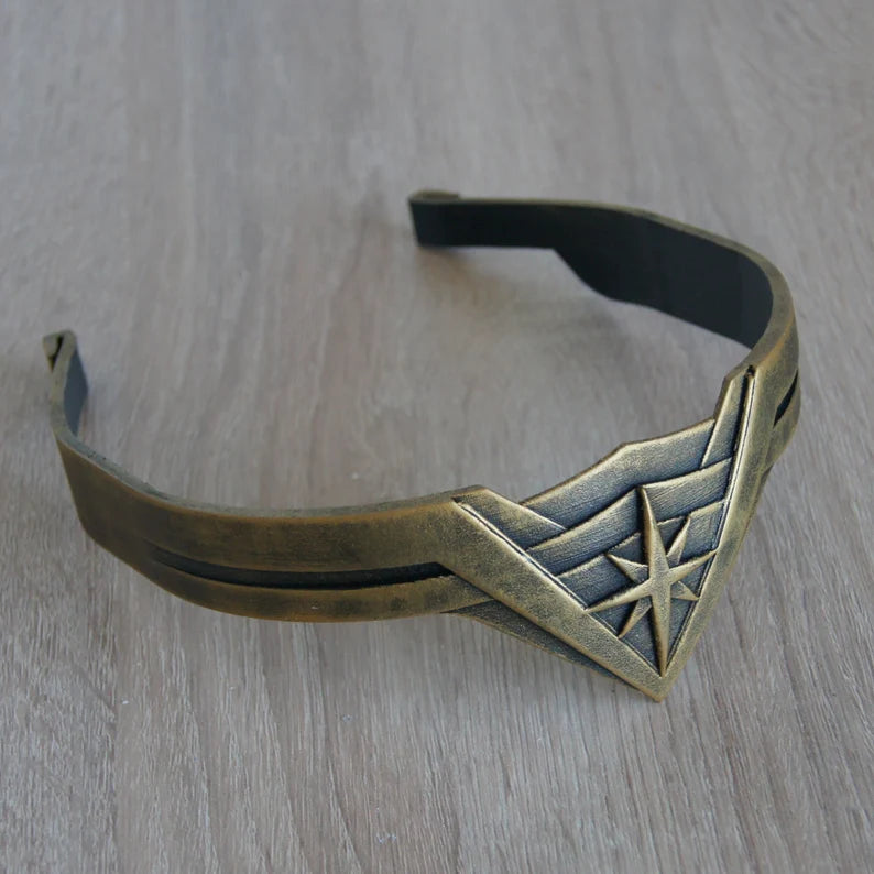 golden fantasy crown detail handmade cosplay prop finish