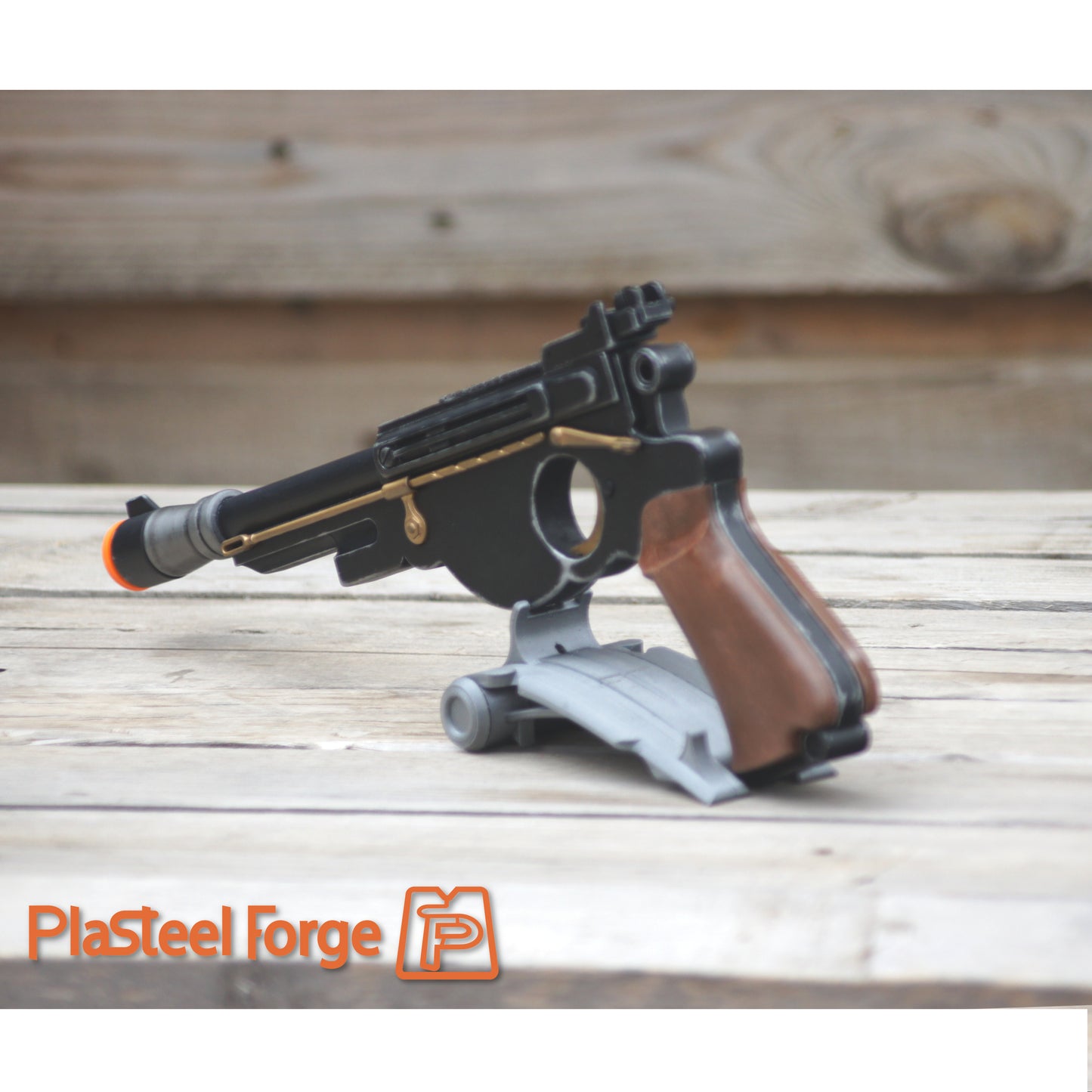 geek sci fi  blaster prop back view